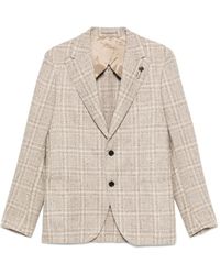 Lardini - Checked Two-Button Jacket - Lyst