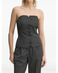 Samsøe & Samsøe - Saellen Button-Front Strapless Top - Lyst