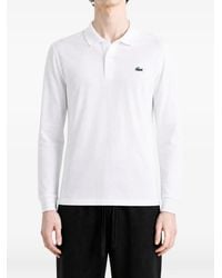 Lacoste - Logo-Patch Long-Sleeve Polo Shirt - Lyst