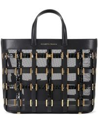 Elisabetta Franchi - Mesh Small Tote Bag With Rings - Lyst