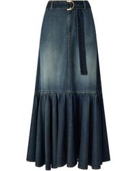 Pinko - Ruffled Midi Skirt - Lyst