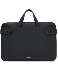 Ferragamo - Gancini-Buckle Leather Laptop Bag - Lyst