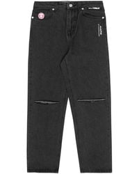 Aape By A Bathing Ape - Moonface Patch Distressed Jeans - Lyst