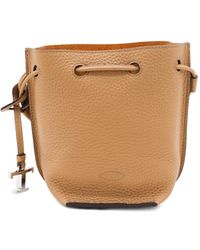 Tod's - Leather Drawstring Bucket Bag - Lyst