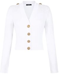 Balmain - Cardigan A Coste - Lyst