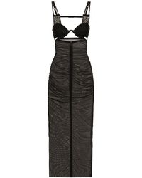 Dolce & Gabbana - Bustier-style Sheer Midi Dress - Lyst