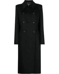 Alberta Ferretti - Long Double-breasted Wool-blend Coat - Lyst