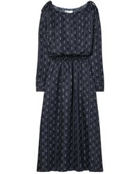 Tory Burch - Paisley-Print Smocked Dress - Lyst
