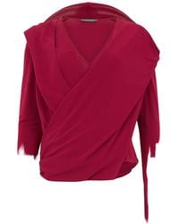 Alberta Ferretti - Blusa Asimétrica Drapeada - Lyst