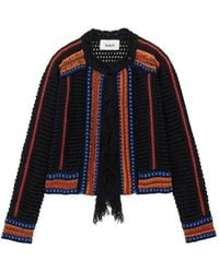 Ba&sh - Bianca Fringe-Trimmed Crochet-Knit Cardigan - Lyst