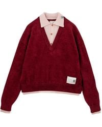 Maison Mihara Yasuhiro - V-Neck Logo-Patch Jumper - Lyst