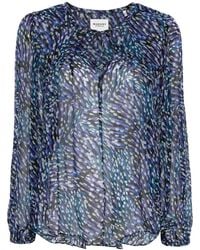 Isabel Marant - Abstract Pattern Semi-Sheer Blouse With Keyhole Detail - Lyst