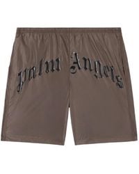 Palm Angels - Curved-Logo Swim Shorts - Lyst