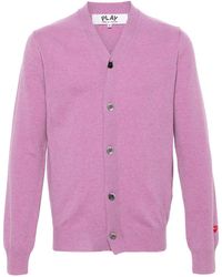 COMME DES GARÇONS PLAY - V-Neck Wool Cardigan - Lyst