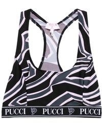 PUCCI - Racer-Neck Print Sport Bra - Lyst