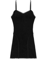 Area - Robe Courte À Ornements En Cristal - Lyst