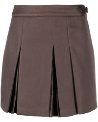 LVIR - Pleated Wool-blend Miniskirt - Lyst