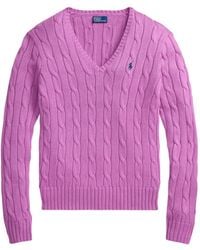 Polo Ralph Lauren - Cable-Knit V-Neck Sweater - Lyst