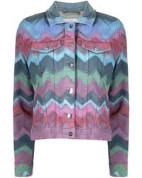 Madison Maison - Zigzag-Print Denim Jacket - Lyst