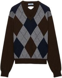 Prada - Pullover Aus Kaschmir Mit V-Ausschnitt - Lyst
