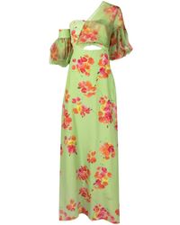 Isolda - Greta Floral-print Asymmetric Silk Dress - Lyst