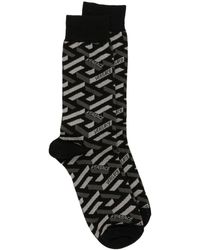 Versace - Athletic Jacquard Monogram-pattern Socks - Lyst