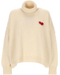 Giada Benincasa - Maglione A Collo Alto Con Ricamo A Cuore - Lyst
