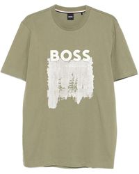 BOSS - Logo-Print Cotton T-Shirt - Lyst