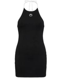 Marine Serre - Jersey Mini-Jurk Met Moon-Logo - Lyst