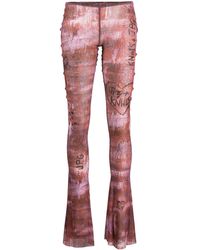 Jean Paul Gaultier - X Knwls Graphic-print Flared Trousers - Lyst