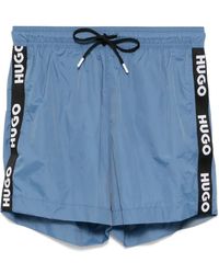 HUGO - Badeshorts Mit Logo-Streifen - Lyst