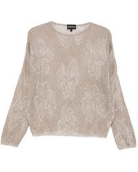 Emporio Armani - Floral-Motif Sweater - Lyst