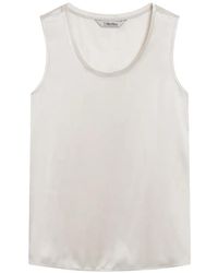 Max Mara - Satin Crewneck Top - Lyst