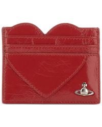 Vivienne Westwood - Heart Crinkled-Leather Card Holder - Lyst
