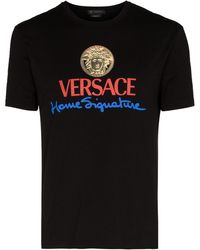 Versace T-shirt Met Medusa Logo - Zwart