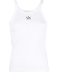Fendi - Top Met Geborduurd Logo - Lyst