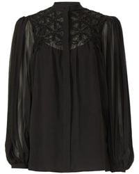 Costarellos - Lorcan Smocked Long-Sleeve Blouse - Lyst