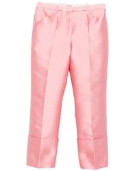Calvin Klein - Satin-Finish Turn-Up-Cuff Trousers - Lyst