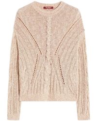 Max Mara - Knitted Top Natural - Lyst