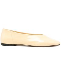 TOTEME - Patent-Finish Almond-Toe Ballet Flats - Lyst