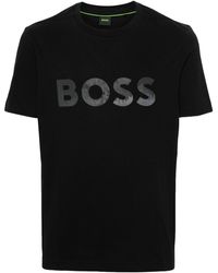 BOSS - Logo-print Cotton T-shirt - Lyst