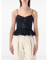 Isabel Marant - Dolma Lace-Up Peplum Top - Lyst