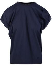 Nude - Gerafftes T-Shirt - Lyst