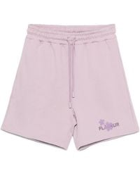 flâneur - Logo-Print Drawstring Track Shorts - Lyst