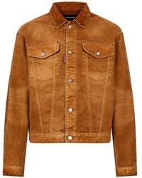 DSquared² - Verweerd Suède Oversized Denim Jack - Lyst