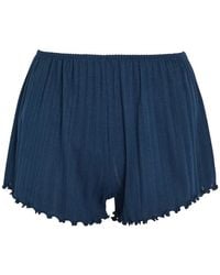 Eberjey - Pointelle-Knit Ruffled Shorts - Lyst