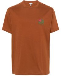 Loewe - Anagram-Embroidered Cotton T-Shirt - Lyst