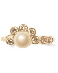 Pascale Monvoisin - Anillo de cóctel Martha en oro amarillo de 9 ct con perla - Lyst