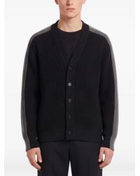 Gucci - Rib Wool Cardigan With Muted Web - Lyst