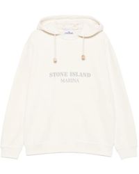 Stone Island - 6100054 Cotton Fleece_S.I. Marina Hoodie - Lyst